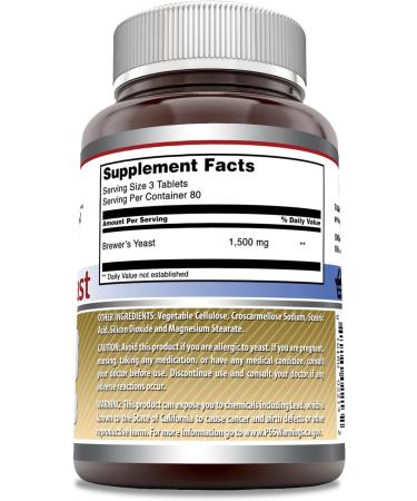 Amazing Formulas Brewers Yeast 1500mg | 240 Tablets Supplement | Non-GMO & Gluten Free | Made in USA - Buy Online on GoSupps.com