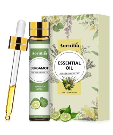 Aoruilia 10ml Bergamot Essential Oil - Premium Grade Natural Bergamot Oil Essential Oils for Diffuser for Home Aromatherapy Spa Massage Relaxation Yoga Bergamot 10 ml (Pack of 1)