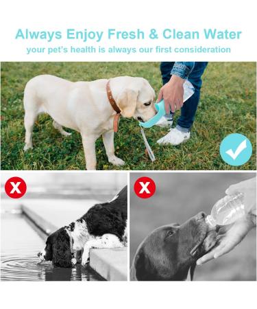 Etaccu Dog Drinking Bottle - Portable 350/550ml Leakproof Water Bottle for Dogs & Cats | BPA-Free Includes Dog Food Cups for Hiking & Camping - Buy Online on GoSupps.com