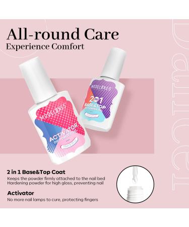 Modelones Dip Powder Nail Kit - 6 Translucent Colors, 12 Pcs, Base & Top Coat - DIY French Nail Art - Buy Online on GoSupps.com