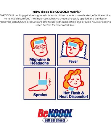 Be Koool Migraine Relief Soft Gel Sheets 48 ct - Fast Cooling Therapy - Buy Online on GoSupps.com