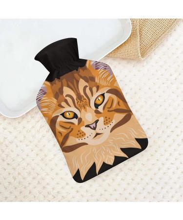 Cartoon Cat Hot Water Bottle with Plush Cover - Hand Warmer for Adults & Kids (26.5x15.3cm) | International Shipping - Buy Online on GoSupps.com