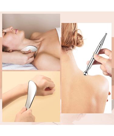 Stainless Steel Deep Tissue Gua Sha Massage Tool for Full Body Relaxation - Acupuncture Pen Scraping Tool - Self-Massage Acupressure Bar (F Shape) - Buy Online on GoSupps.com