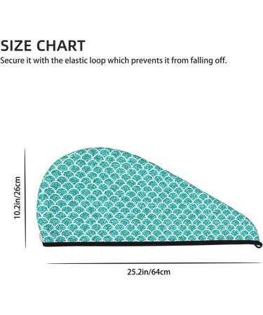 Hair Towel Wrap & Turban - Quick-Drying Aquamarine Glitter Hair Drying Towel with Button - Buy Online on GoSupps.com