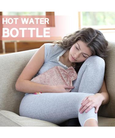 Jsdoin 2L Hot Water Bottle with Luxury Faux Fur Cover - Pink | Leakproof Hot Water Bag for Pain Relief and Warmth - Buy Online on GoSupps.com