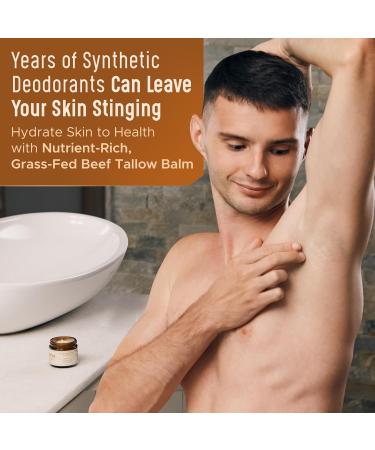 Vintage Tradition Beef Tallow Mens Natural Deodorant 2 Fl. Oz. Travel Size Deodorant with Olive Oil Fir Tree and Thyme Essential Oil Blend Aluminum- and Chemical-Free Underarm Balm Deodorant for Men - Buy Online on GoSupps.com