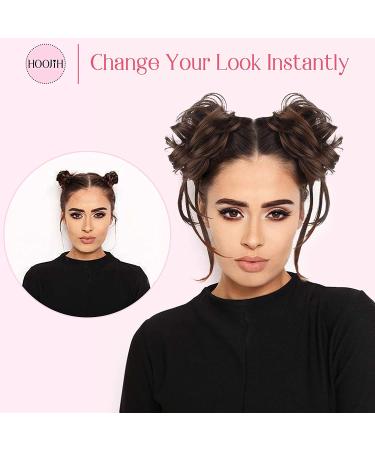 Messy Bun Hair Piece - HOOJIH 2 Pack Wavy Updo Extensions for Women & Girls - Blonde Mixed - Buy Online on GoSupps.com
