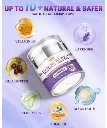 5-In-1 Magnesium Cream-Magnesium Lotion for Sleep Soothing Discomfort Moisturing&Hydrating with Lavender Vitamin D3 Chamomile Suitable for Youth & Adults All Skin Types (1.7 FL OZ) 1.7 Fl Oz (Pack of 1) - Buy Online on GoSupps.com