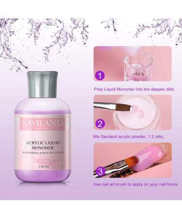 Saviland 5 oz Professional Acrylic Nail Liquid - Fast Dry & Non-Yellowing Polymer for High Capacity Acrylic Nail System - Buy Online on GoSupps.com