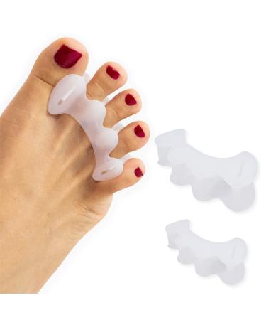 QUAPY 2pairs Toe Separators for Women are Perfect to Restore the Toes to Their Correct Place - Durable Toe Spacers for Bunions - Toe Spacer for Hammertoes  Plantar Fasciitis  Crooked Toes (Medium)