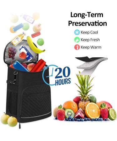 Insulated Leakproof Waterproof Backpack Cooler Bag - 30 Can Capacity, Lightweight & Durable | Perfect for Travel, Camping, Beach - Black - Buy Online on GoSupps.com
