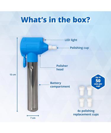 Optismile Dental Polisher - Professional Tooth Cleaning for Whiter Teeth | Removes Discoloration Plaque & Tartar | Complete Dental Elevator Set with 5 Polishing Runs - Buy Online on GoSupps.com