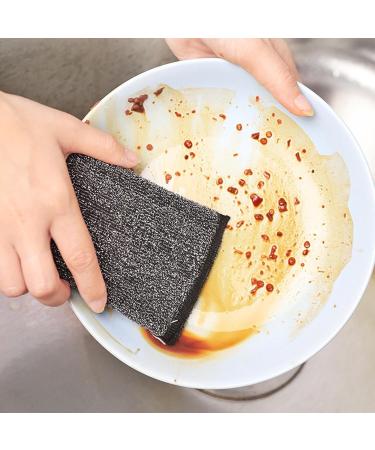 Scrubbing Cleaning Sponge 6 Reusable Dishwashing Scrub Sponge Non-Scratch Washing Scrub Pads Soft and Fast Cleaning Scrubber Scrub Sponge for Kitchen Household Cleaning Tools for Pots Pans Black - Buy Online on GoSupps.com