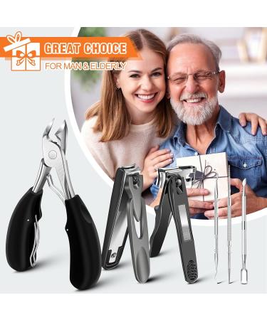 DRMODE Heavy Duty Toenail Clippers for Seniors | Wide Opening 360 Rotary Anti-Splash Clippers for Thick & Ingrown Nails | Best Toenail Care Tool for Men & Women - Buy Online on GoSupps.com