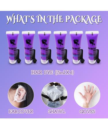 Purple Temporary Hair Color Dye for Dark&Light Hair Dye Washable Hair Dye Hair DIY Temporary Hair Dye Comb 90 ml for Kids - Buy Online on GoSupps.com