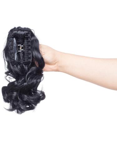 Claw Clip Ponytail Hair Extension - 12 Wavy Dark Black - Cute & Handy Hairstyle Accessory - Buy Online on GoSupps.com