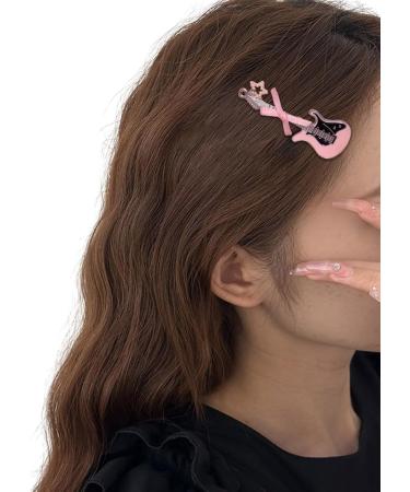 Muloo Sweet Cool Guitar Star Charm Hair Clips for Women Cute Harajuku Pentagrams Bowknot Hairpin Barrettes Hair Accessories - Buy Online on GoSupps.com