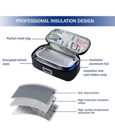 Insulin Cooler Travel case with Temperature Display Insulated Medication Diabetic Supplies Organizer Bag with 2 Ice Packs Portable Medical Cooler Bag for Insulin pens TSA Approved (Gray) - Buy Online on GoSupps.com