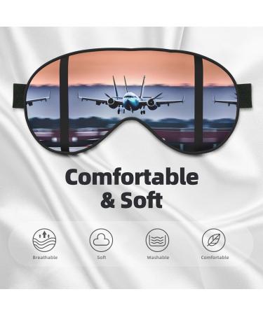 SSIMOO Airplane Print Double-Sided Eye Mask - Soft Light Blocking Sleep Aid for Quality Rest | International Shipping Available - Buy Online on GoSupps.com