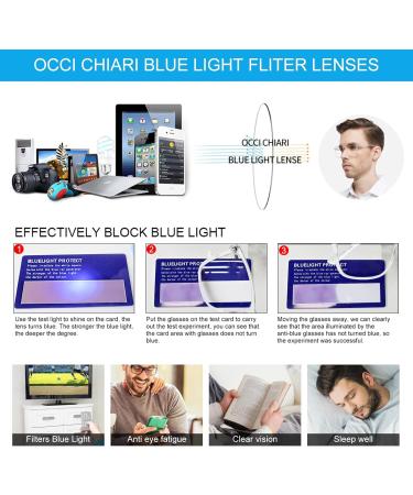 OCCI CHIARI Bifocal Reading Glasses for Men - Oversized Blue Light Blocking Readers (1.0 to 3.5) - Clear Lens - Buy Online on GoSupps.com