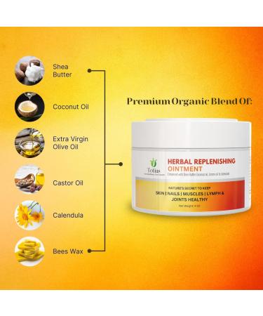 Herbal Replenishing Ointment with Shea Butter Coconut Oil Castor Oil Calendula - 4 oz - Buy Online on GoSupps.com