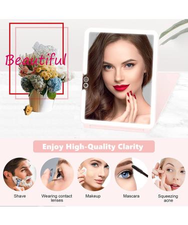Flymiro Lighted Makeup Mirror with 72 LED Lights,Travel Portable Mirror with 3 Color Lighting and Touch Screen Dimming,1800 mAh USB Rechargeable,Vanity Tabletop Desk Cosmetic Foldable Mirror White - Buy Online on GoSupps.com