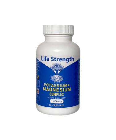 Life Strength Potassium & Magnesium Complex with Aspartate Oxide Glycinate Gluconate & Citrate - 1000mg (90 Capsules)