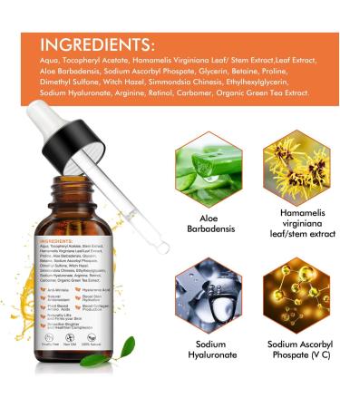 Vitamin C Serum - Anti Aging Face Serum with Vitamin C - Anti-Dark Spots & Brightening Serum with Hyaluronic Acid - Vitamin C Serum For Dull Tired - Vit E Oil Women/Men - Buy Online on GoSupps.com