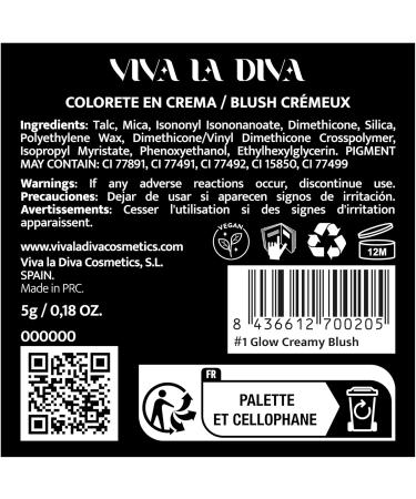  Viva la Diva Viva la Diva Glow Mousse Blush - Colour N1 Burgundy - Foam Blush with Gloss Finish for an intense natural pop of colour - Buy Online on GoSupps.com