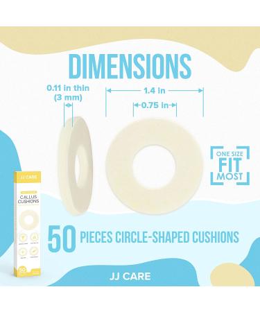 JJ CARE Callus Cushions (Pack of 50) - Round Callus Pads for Bottom of Foot - Soft Felt Foot Pads for Women - Pain Relief & Foot Care - Buy Online on GoSupps.com