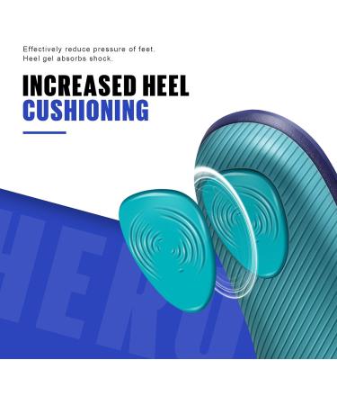 WALKHERO Medium Arch Support Insoles - Cushioning Orthotic Insoles for Plantar Fasciitis Relief | Shock Absorption Inserts for Men & Women - Blue (Mens 11-11.5 - Buy Online on GoSupps.com