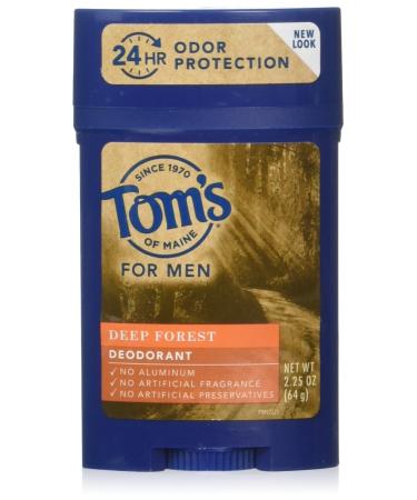 Tom's of Maine Men s Long Lasting Wide Stick Deodorant  Deodorant for Men  Natural Deodorant  Deep Forest  2.25 Ounce  1-Pack Deep Forest 2.25 Ounce (Pack of 1)