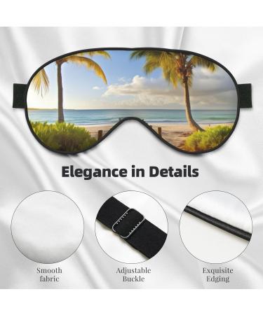 Shop Palm Trees Beach Printed Soft Eye Mask - Zero Eye Pressure Travel Blackout Eye Mask for Ultimate Sleep Comfort - Buy Online on GoSupps.com