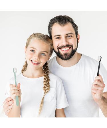 6 PCS Extra Soft Micro Nano Toothbrushes | 10000 Bristles | Painless Brushing for Sensitive Gums | Adult & Kids | Black, White, Blue - Buy Online on GoSupps.com