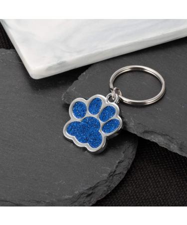 Buy Personalized Dog Tag with Engraving - Blue Paw Print ID Tags for Dogs & Cats | Custom Address Tags - Buy Online on GoSupps.com