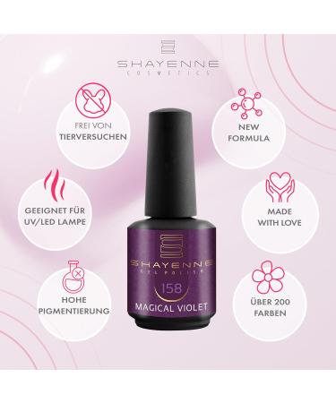 SHAYENNE Made in Germany Shellac Gel Nail Polish 15 ml for UV LED Lamp | 158 Magical Violet Purple | Gel Nail Polish for UV Nail Lamp | LED Nail Polish Gel Polish Nail Gel - Buy Online on GoSupps.com