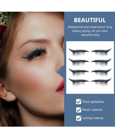 Beavorty 4 Pairs False Eyelashes Eye Makeup Sticker Eyelash Stickers with Glitter Shimmer Eyeliner Stick on Liner and Lashes Eyelash Stickers for Eyes Lash Tape Plastic Miss Tool Pipeline - Buy Online on GoSupps.com