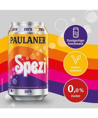 Paulaner Spezi Zero - Sugar-Free Cola & Orange Soft Drink (24x0.33l) - International Shipping Available - Buy Online on GoSupps.com