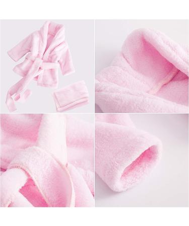 SPOKKI Baby Girl 5 PCS Bathrobe Set with Slippers & Cucumber Prop | Newborn Photography Props for Boys & Girls (0-6 Months) - Pink - Buy Online on GoSupps.com