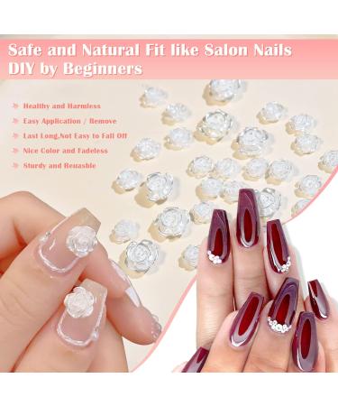 30 Pack Matte Press on Nails Medium Length Kit - Coffin & Square False Nails with Nail Glue, Art Stickers, Rhinestones - For Girls & Women - Buy Online on GoSupps.com