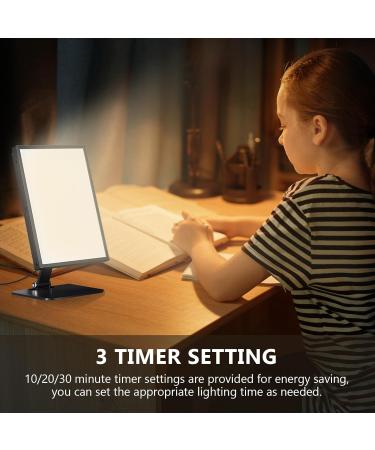 Happy Lamp UV Free 10000 LUX Desk Sun Lamp 3 Timer Modes & 3 Colors & 6 Brightness Daylight Lamp for Work/Study/Relaxation - Buy Online on GoSupps.com