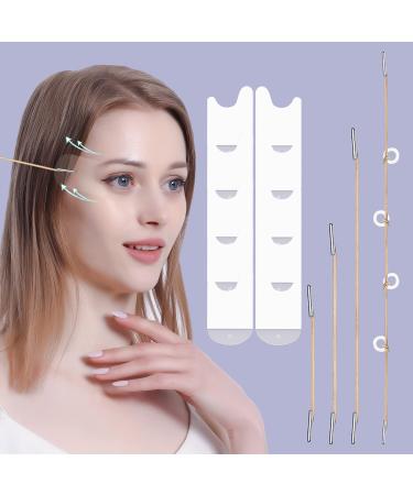 Face Lift Tapes Eyes Wrinkle Tapes  Face Stickers Crow's Feet Wrinkle Eyes Lifting Patch  Instant Eye Skin Rescue Correcting bands (4pcs fixed ropes  5 pairs replacement tapes) (Elastic Translucent Stickers)