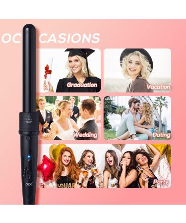 3-in-1 Curling Wand Set with Interchangeable Ceramic Barrels & Heat Resistant Glove - Black - Buy Online on GoSupps.com