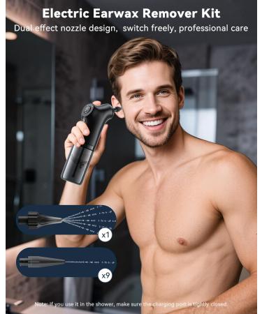 Ear Wax Removal - Electric Ear Wax Removal Kit - Ear Cleaner with 4 Cleaning Modes for Safe and efficient Removal of Earwax buildup, Suitable for Both Adults and Children - Buy Online on GoSupps.com