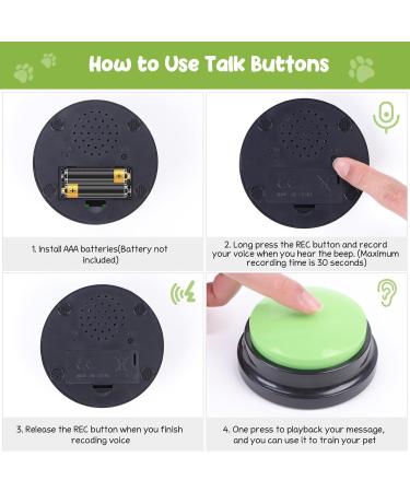 Reaque Dog Training Buzzer Set - 4 Recording Function Sound Buttons with Rubber Mat for Interactive Pet Training | International Shipping Available - Buy Online on GoSupps.com