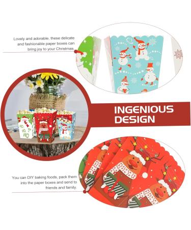Healeved 36 Pcs Christmas Popcorn Box Popcorn Containers for Party Christmas Party Bag Christmas Candy Bag Candy Containers Baking Biscuit Packing Case Paper Gift Party Supplies 1 count (Pack of 1) Colorfulx3pcs - Buy Online on GoSupps.com