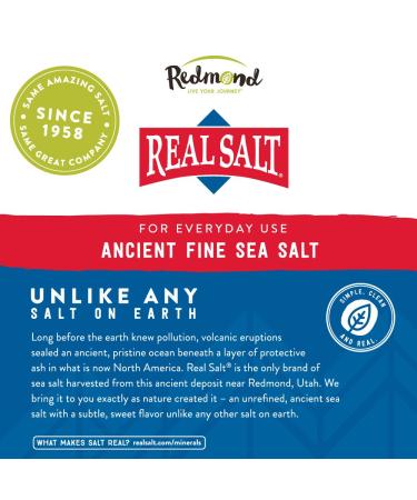 Redmond Real Salt - Unrefined Ancient Sea Salt, 26oz Pouch (2 Pack) - Premium Mineral Salt - Buy Online on GoSupps.com