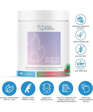 Nova Pharma Pre Workout Powder Watermelon - Garcinia Cambogia - L Carnitine Supplement - Chromium Supplement - 40 Servings (Watermelon) - Buy Online on GoSupps.com