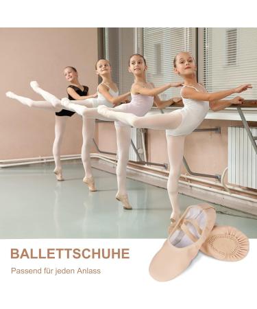 Sanoto Girls Ballet Shoes - Leather Sole Dance Flaps & Gymnastics Shoes for Children (Sizes 22+) - Perfect for Yoga & Ballet - Buy Online on GoSupps.com
