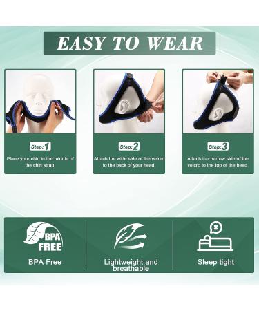 Adjustable Anti-Snoring Chin Strap for Sleep Apnea | Breathable Cpap Chin Strap | Effective Snoring Solution for Men and Women - Blue - Buy Online on GoSupps.com